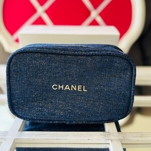 Chanel Novelty Blue Cosmetic Bag. NIB